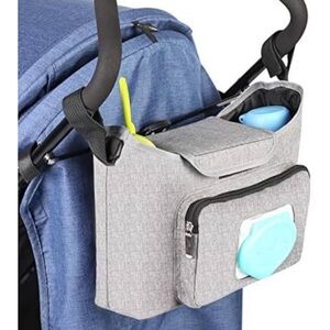 Gray Stroller Organizer Bag
